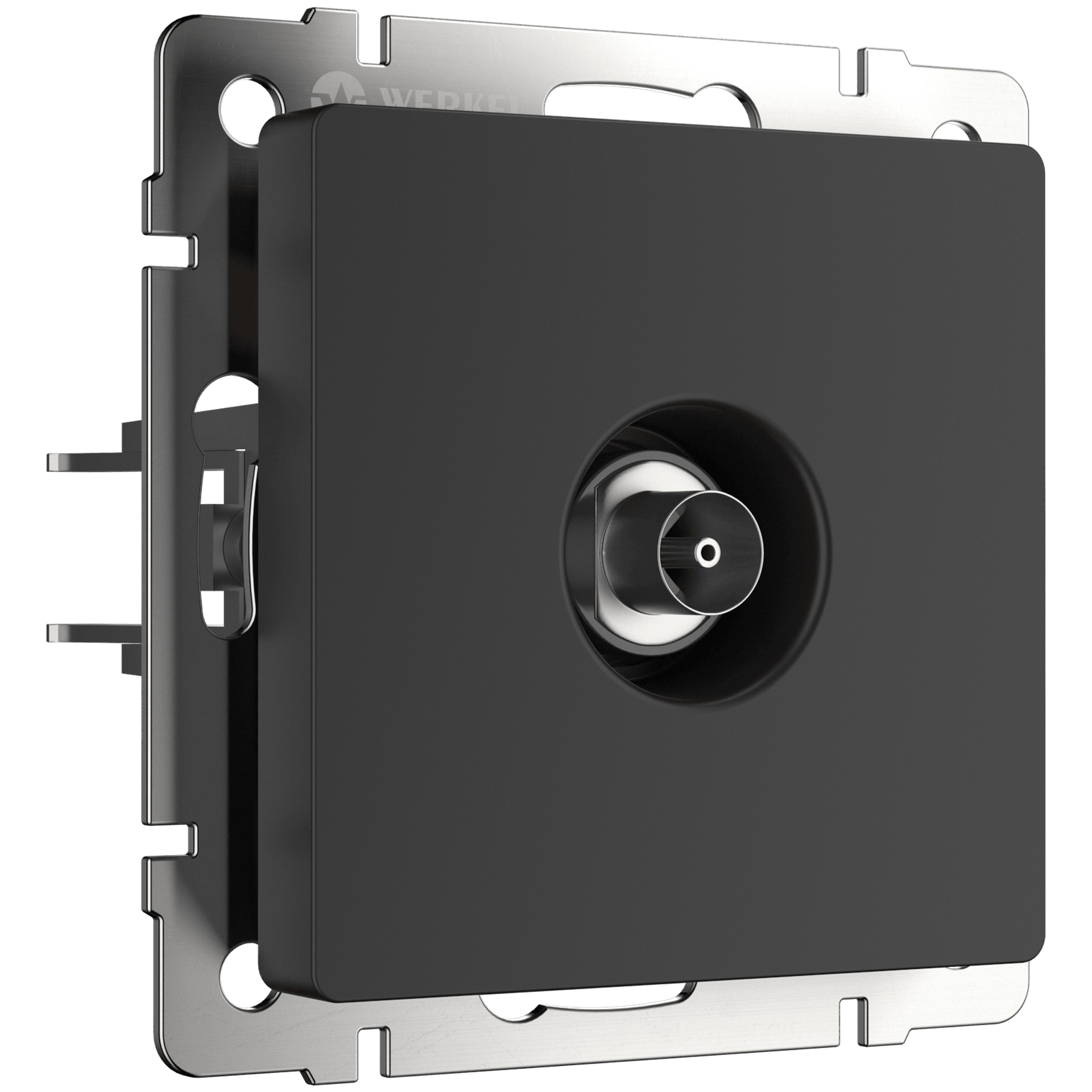 Werkel WL08-TV-2W/ ТВ-розетка проходная (черный матовый)