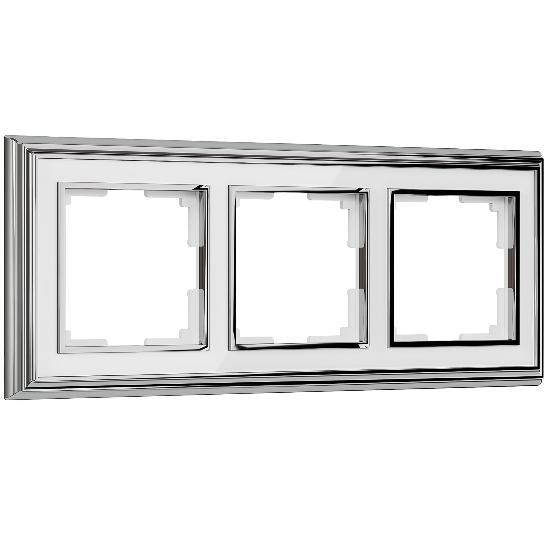 Рамка Werkel W0031331/ Рамка на 3 поста Palacio (хром/белый)