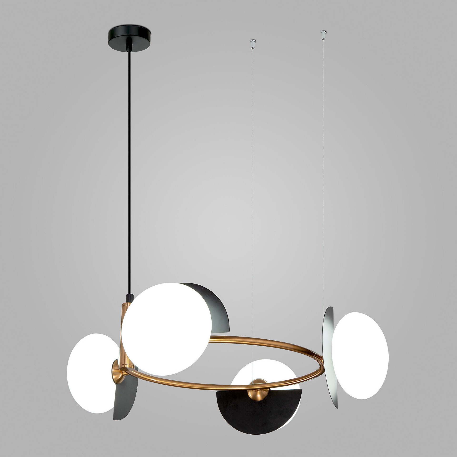 Подвесная люстра Eurosvet Moity 70150/4 черный/латунь Smart