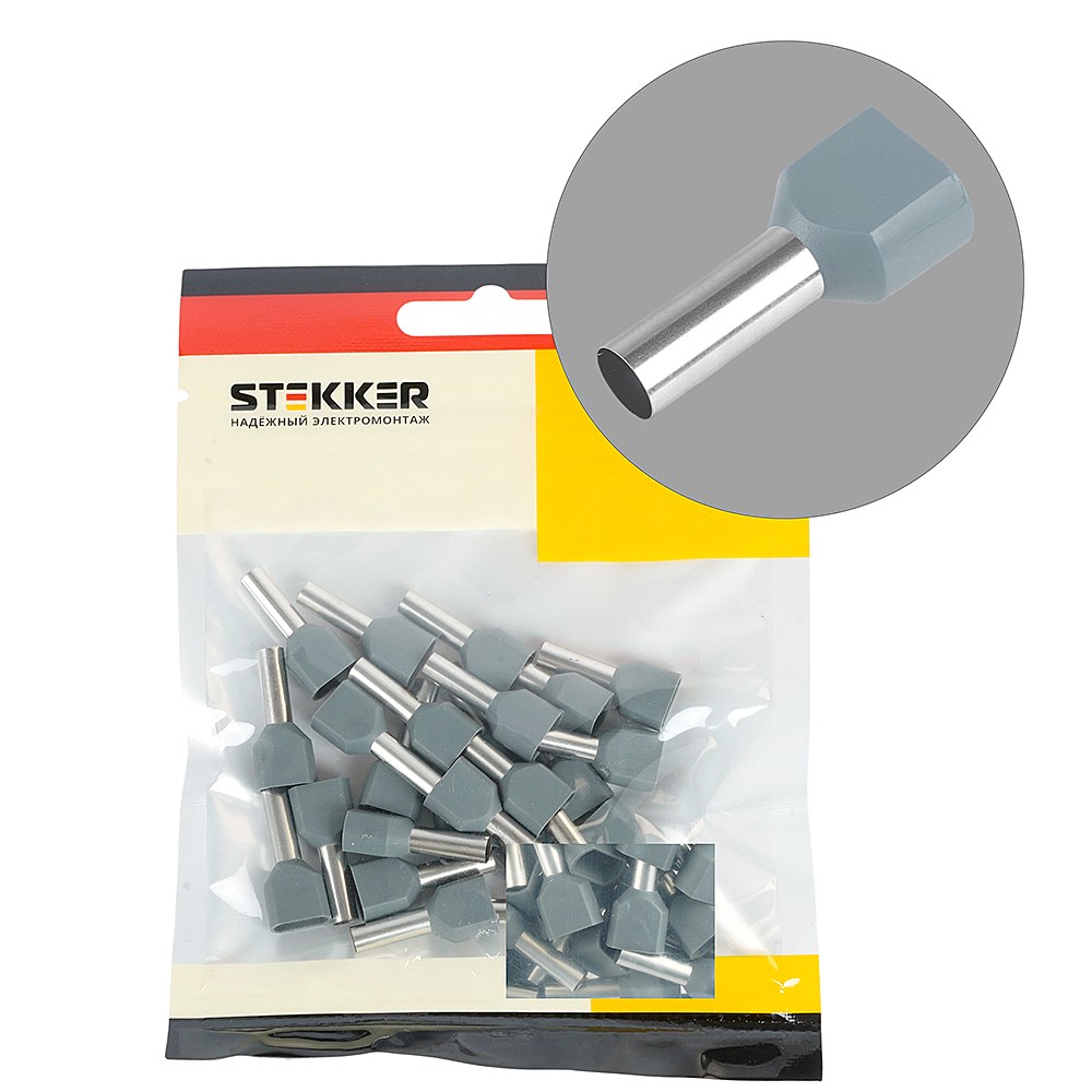 Наконечник Штыревой Втулочный Изолированный Stekker LD406-4012 50404