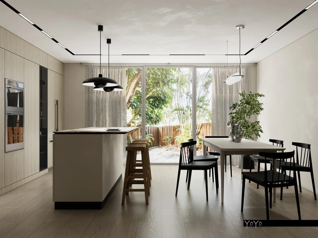 Концепт кухни-столовой в загородном доме