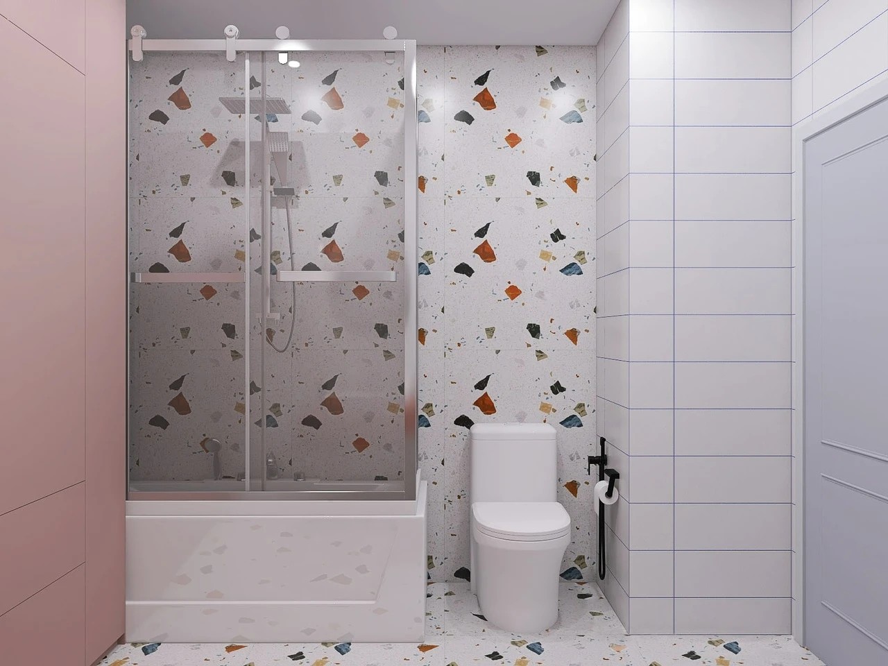 Белая спальня-гостиная с акцентами