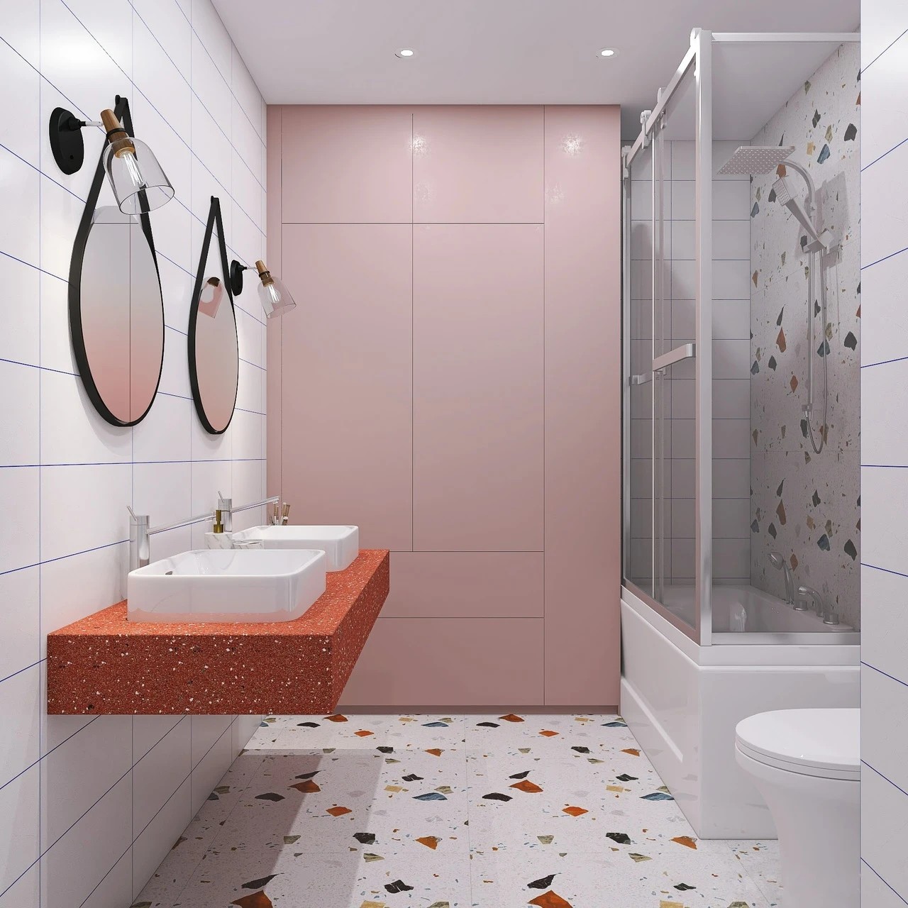 Белая спальня-гостиная с акцентами