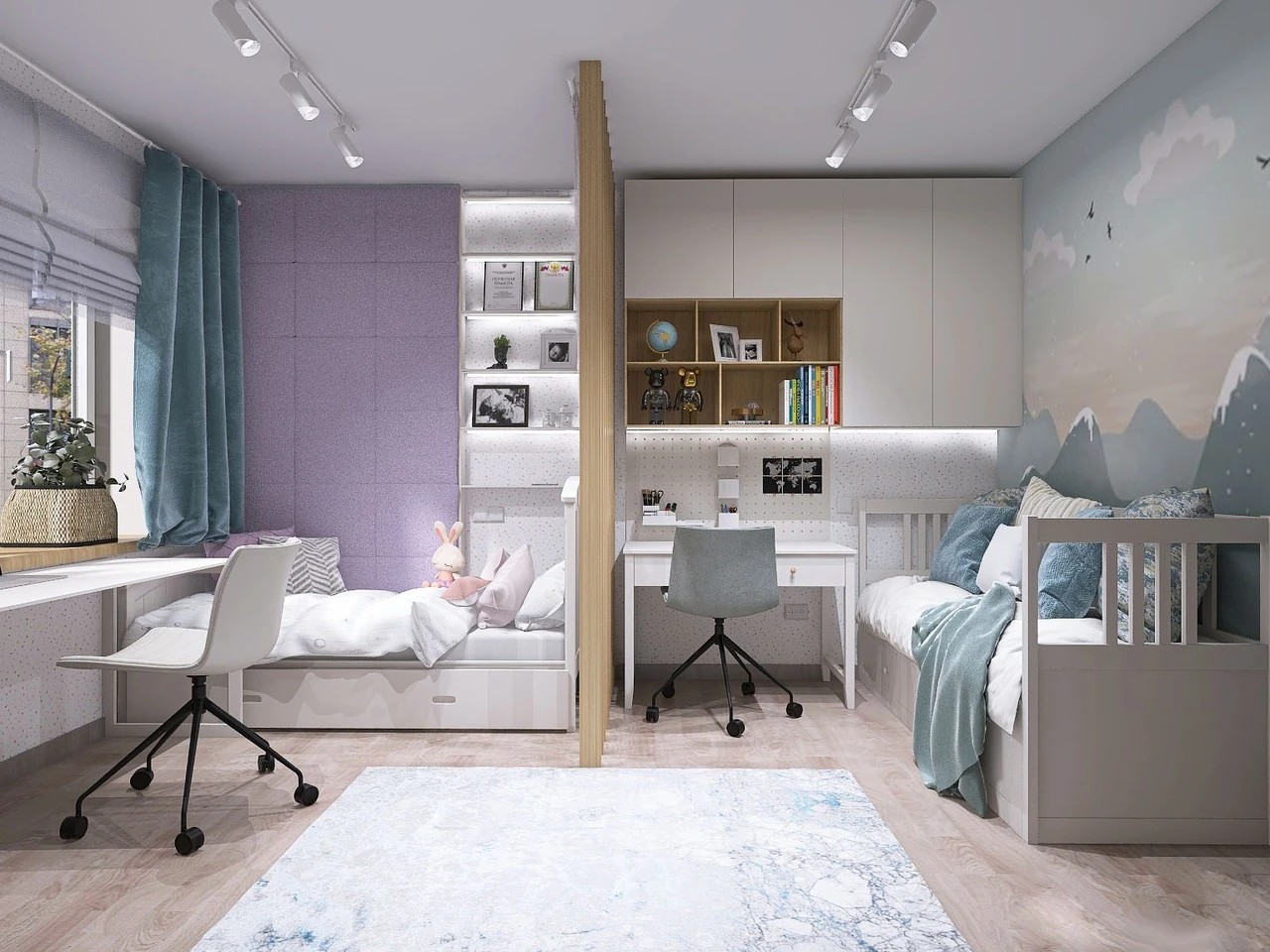 Детские комнаты для дошкольников. Совместные