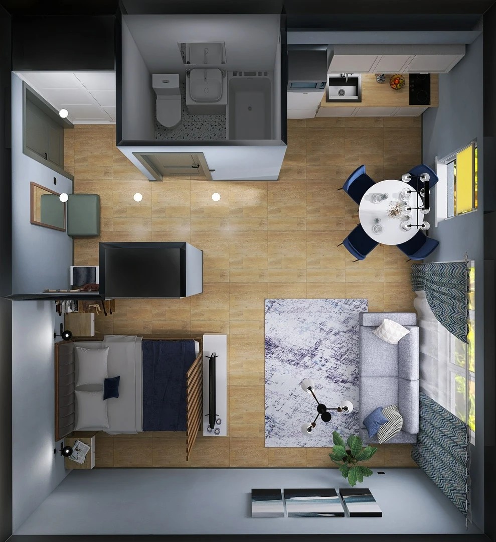 Студия из однушки в Карелии.