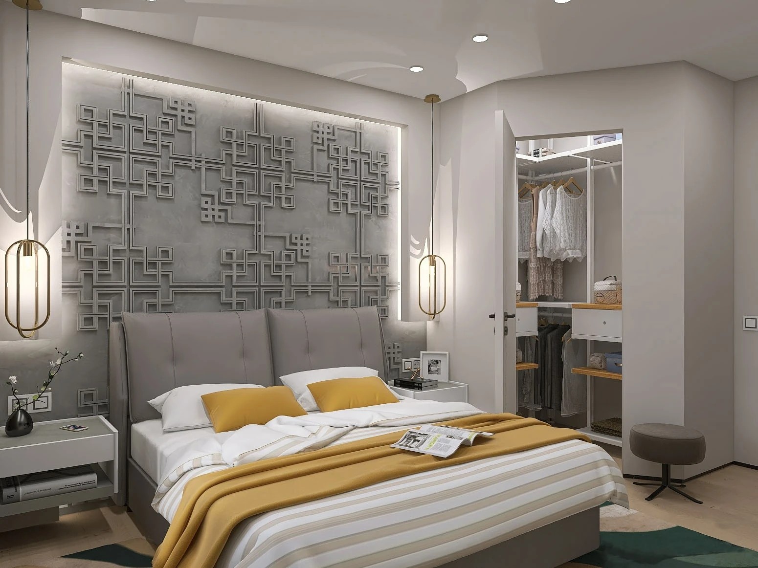 Стильная спальня для семейной пары