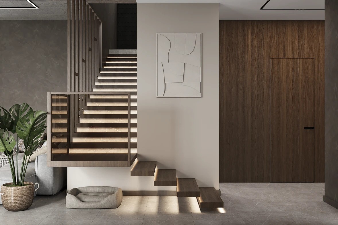 Дом 200 м. кв. 1й этаж, общие пространства