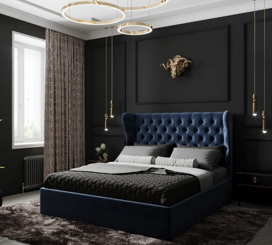 Квартира в темных тонах, Современная Классика, 70 м. кв.