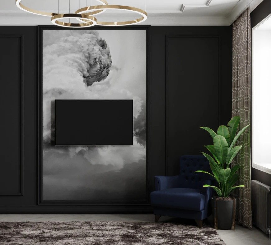 Квартира в темных тонах, Современная Классика, 70 м. кв.