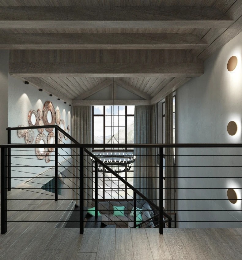 Шале на горе Можайская в 3 этажа. Стиль модерн + шале.