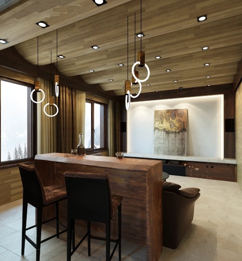 Шале на горе Можайская в 3 этажа. Стиль модерн + шале.