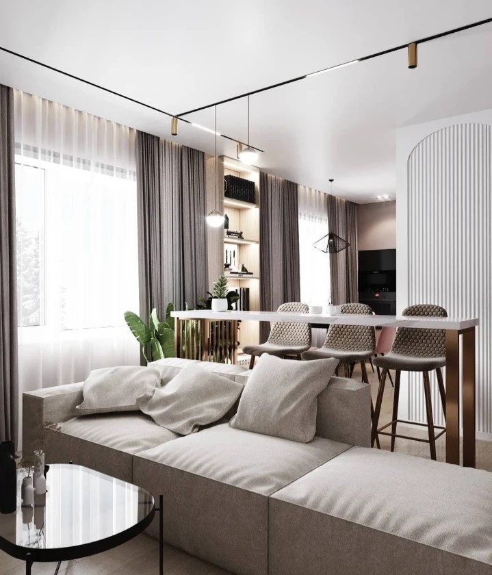 Трёхкомнатная квартира в современном стиле.