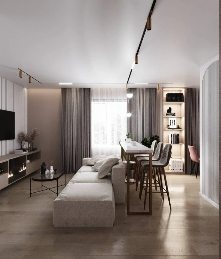 Трёхкомнатная квартира в современном стиле.