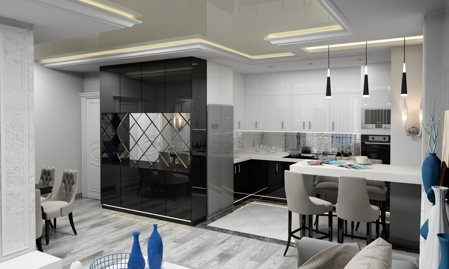 Гостиная, Кухня, Коридор