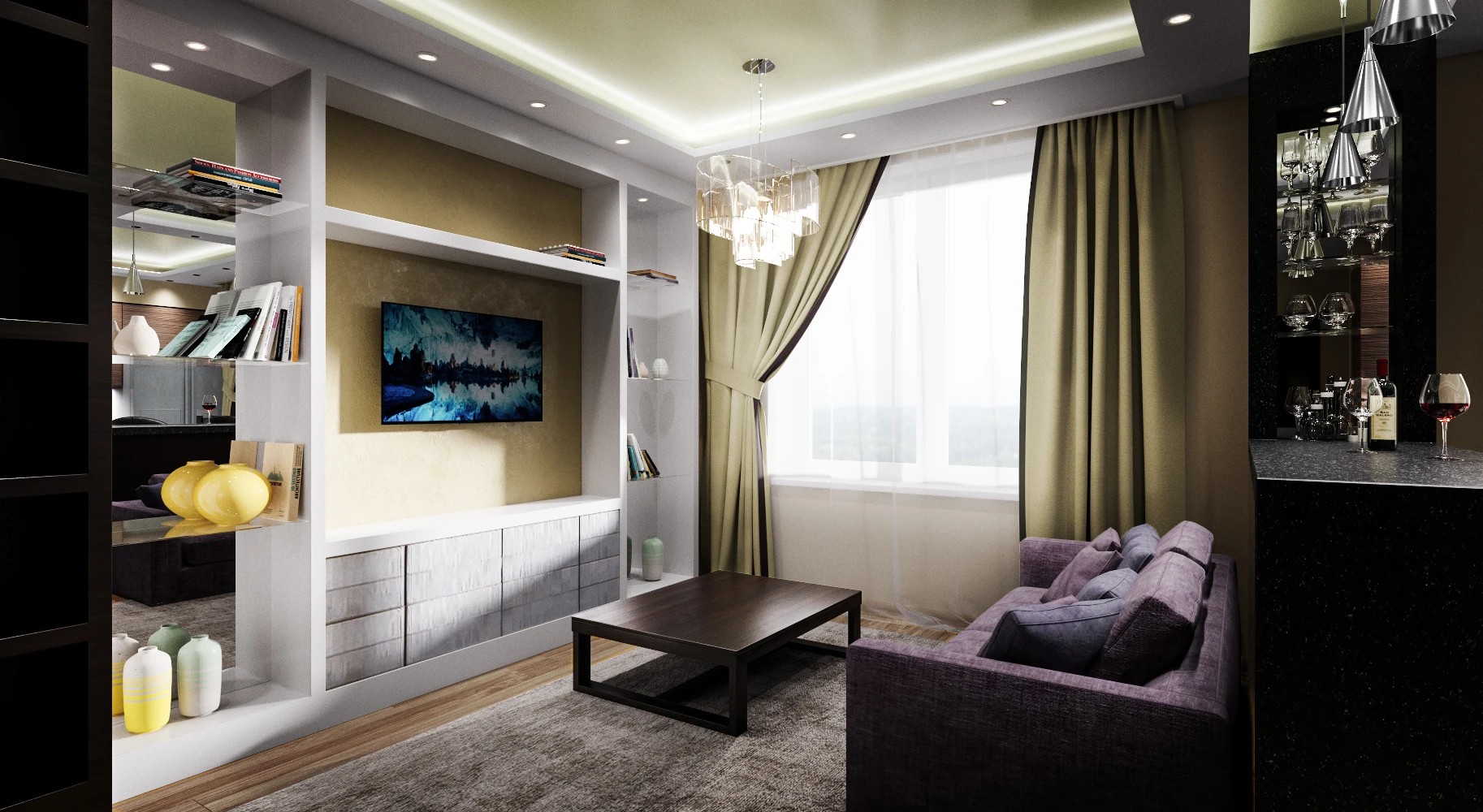 Гостиная, Кухня, Коридор