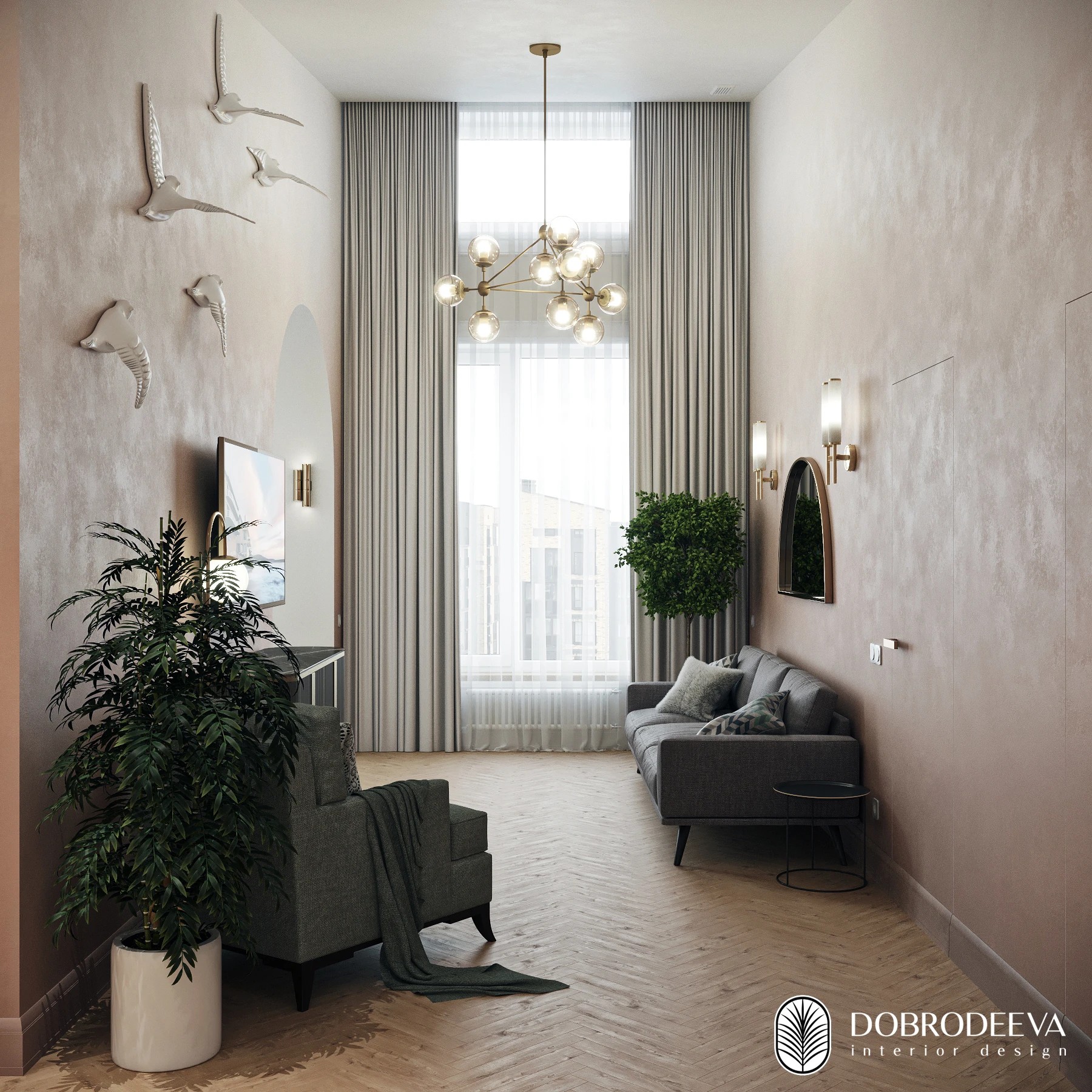 КВАРТИРА С АРКАМИ, ГРАДИЕНТОМ И ГАРДЕРОБНОЙ МЕЧТЫ