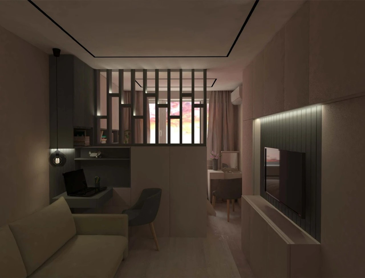 Спальня-гостиная для молодых людей