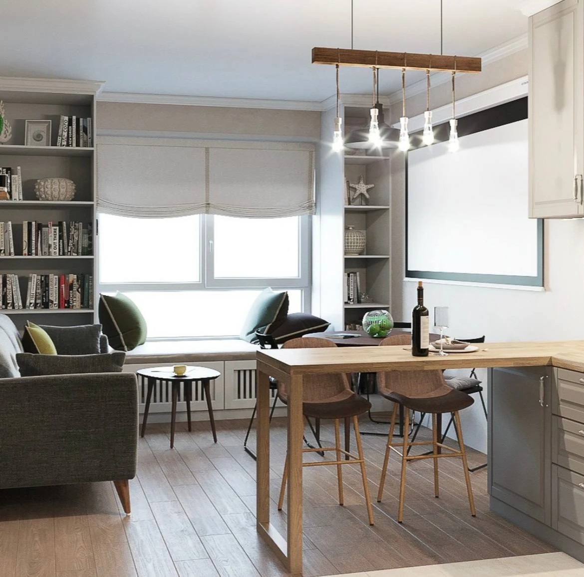 Дизайн-проекты кухни-гостиной