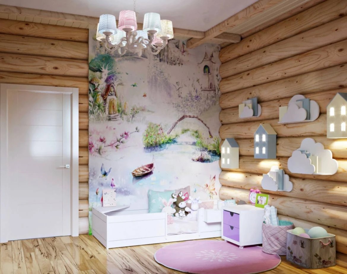 Современный стиль в бревенчатом доме в КП FAMILY CLUB