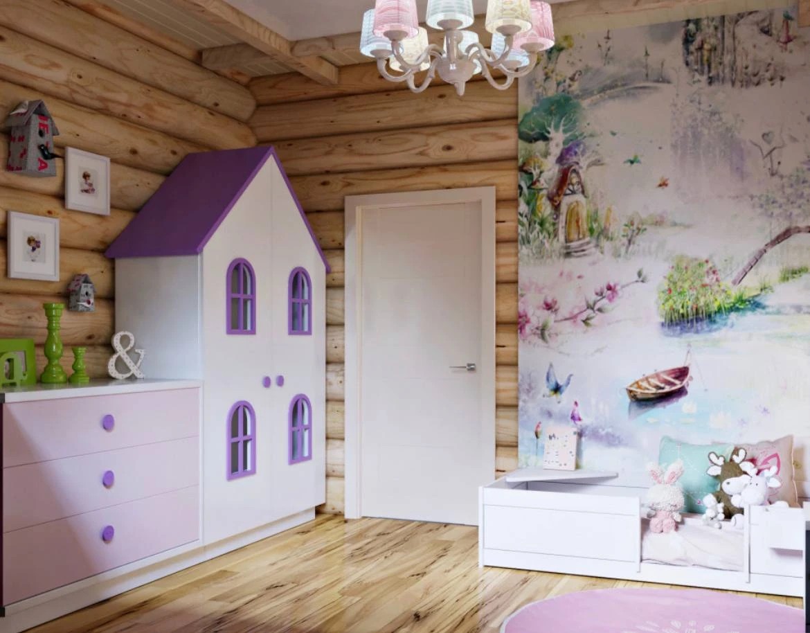 Современный стиль в бревенчатом доме в КП FAMILY CLUB