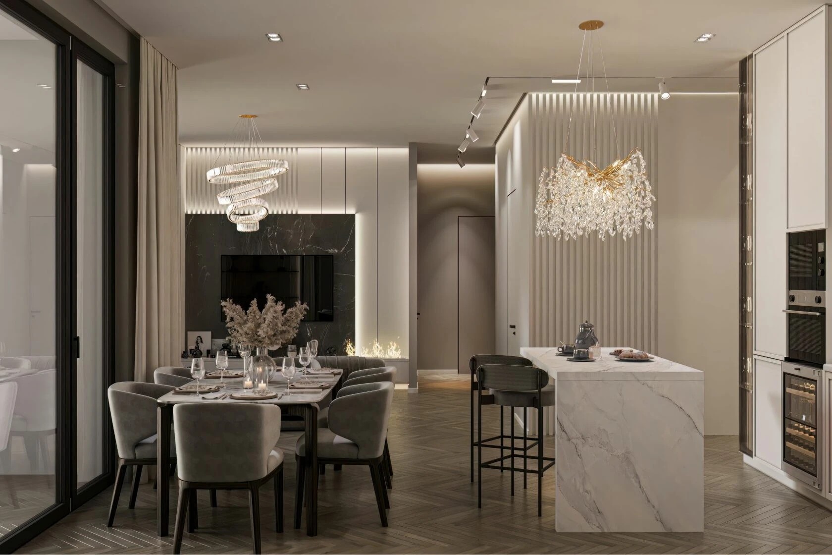 Квартира в стиле современна классика с чудесными видами на Москву-реку