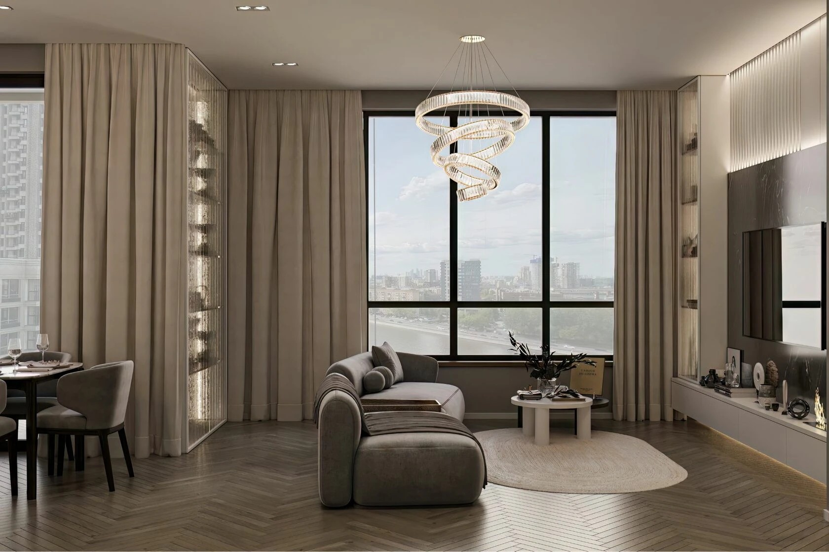 Квартира в стиле современна классика с чудесными видами на Москву-реку