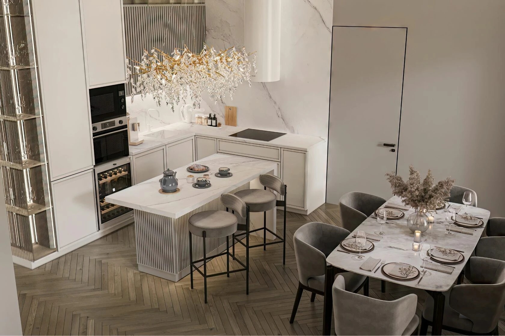 Квартира в стиле современна классика с чудесными видами на Москву-реку