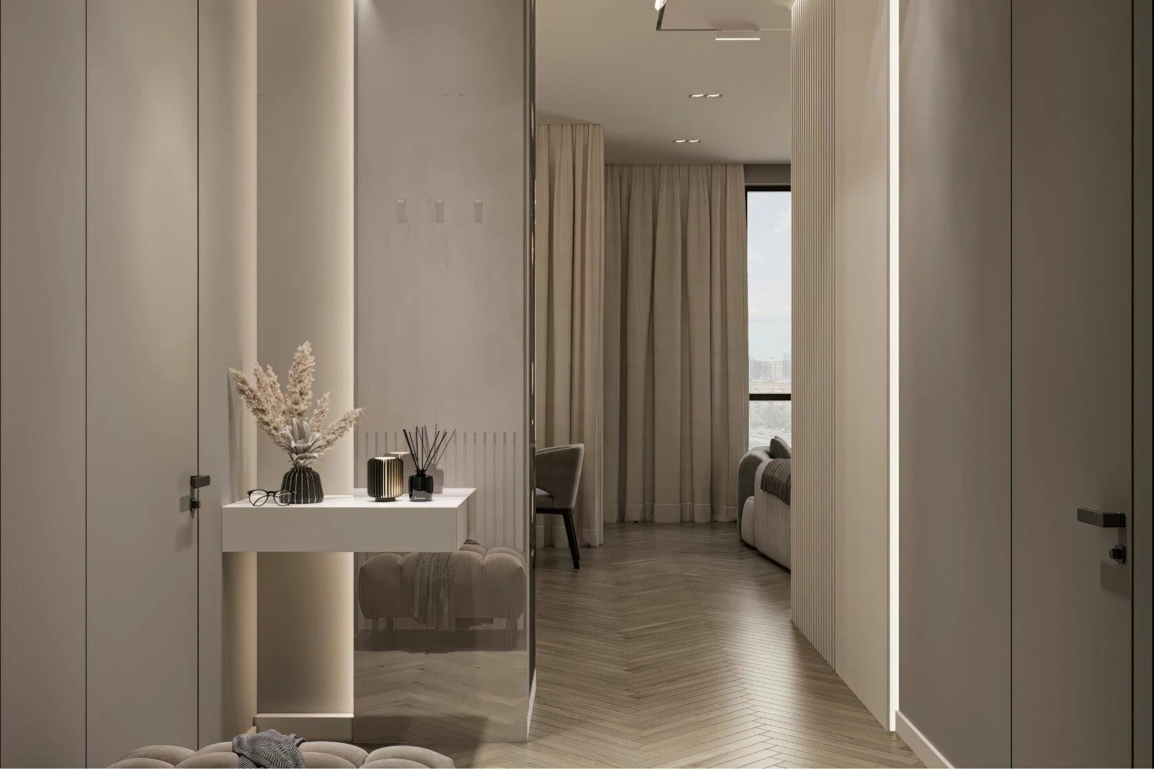 Квартира в стиле современна классика с чудесными видами на Москву-реку