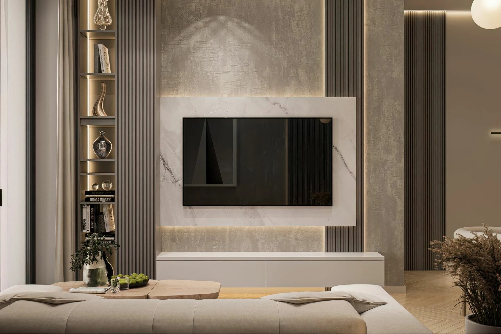 Брутальная однушка в современном стиле с элементами неоклассики