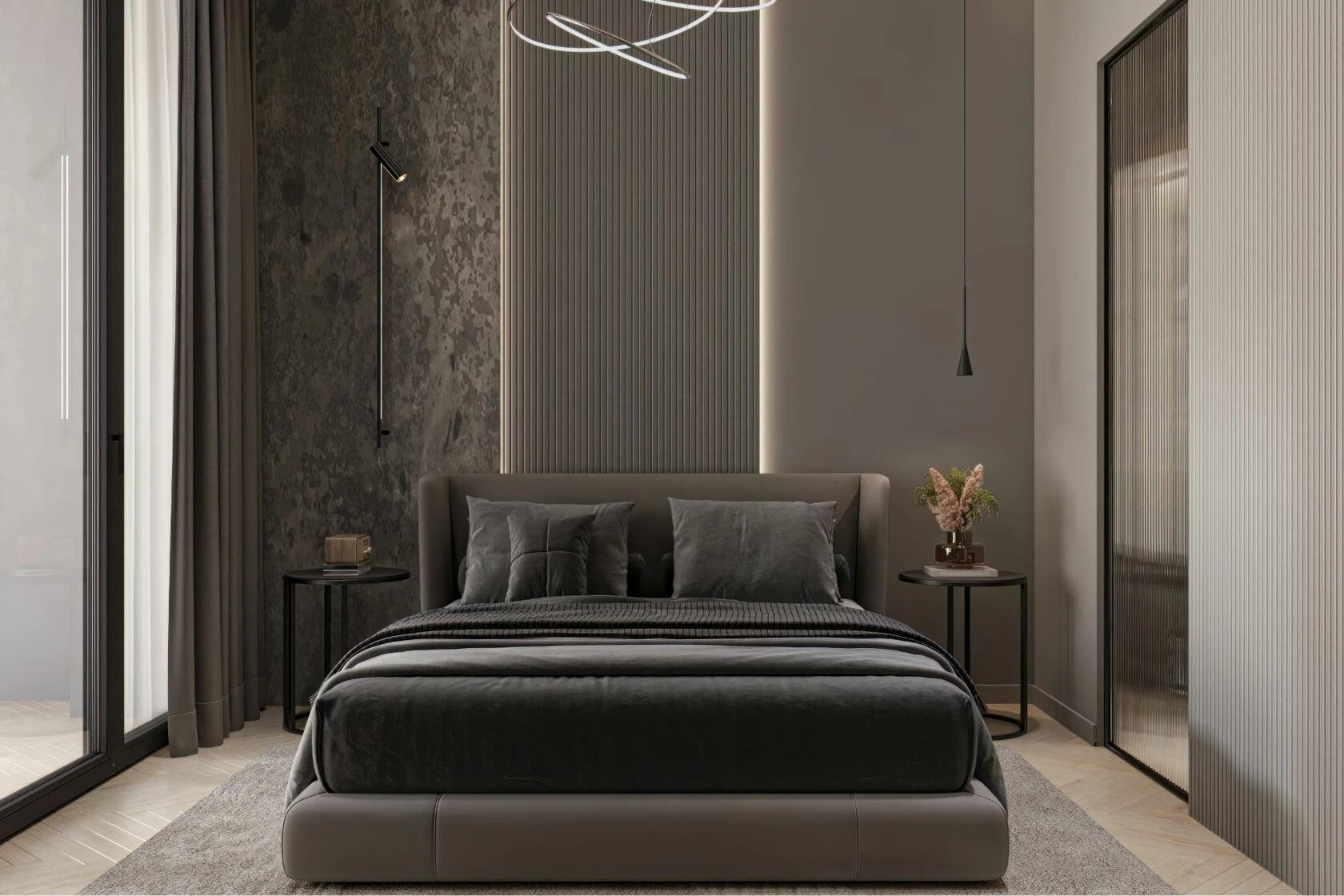 Брутальная однушка в современном стиле с элементами неоклассики