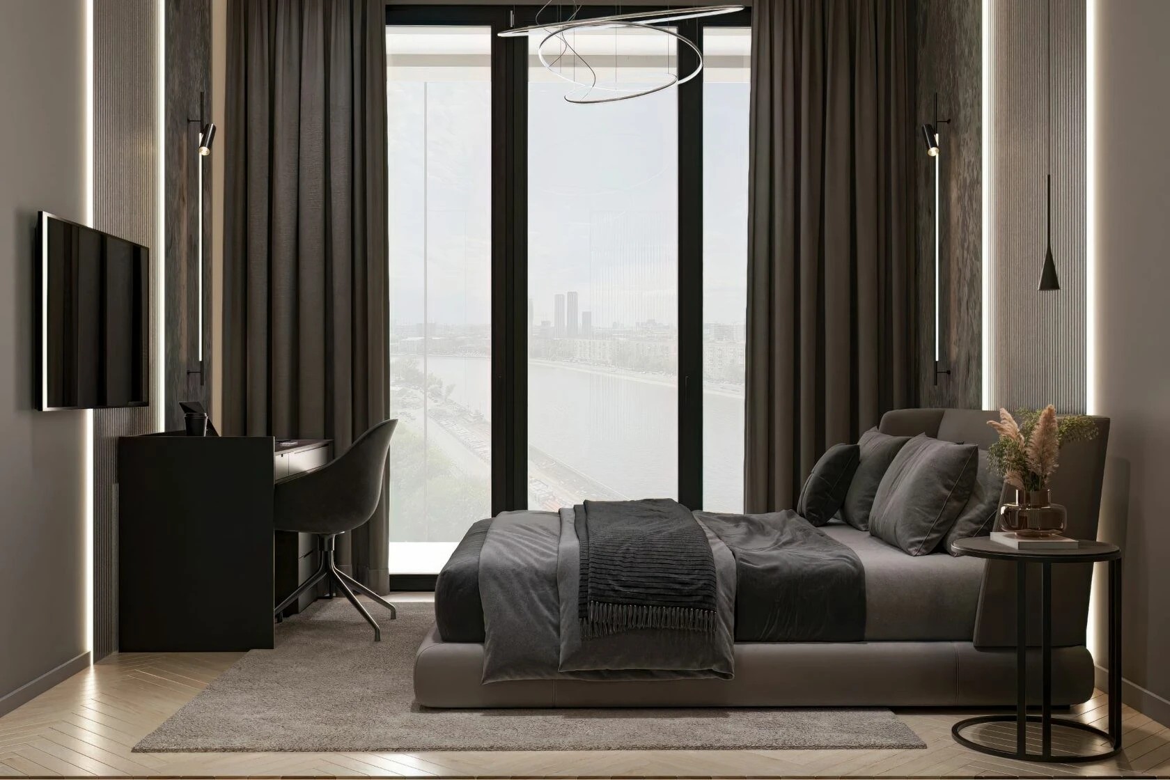 Брутальная однушка в современном стиле с элементами неоклассики