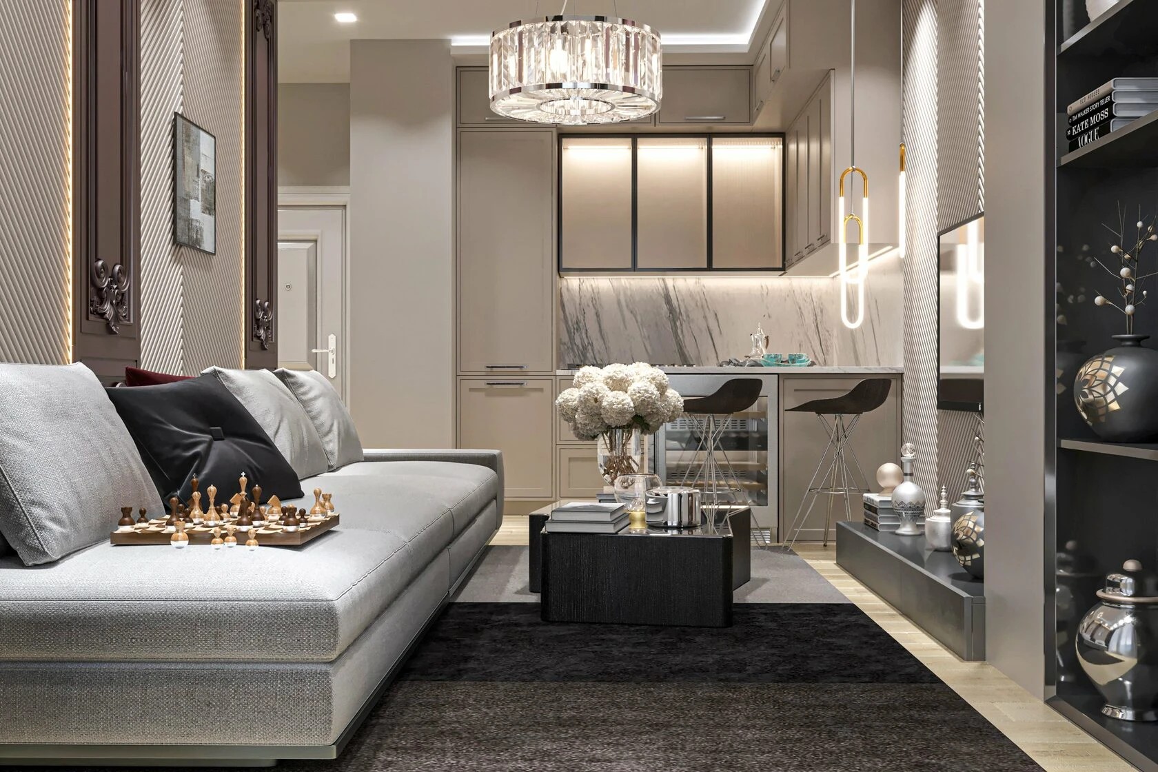 2-комнатная квартира в стиле неоклассика