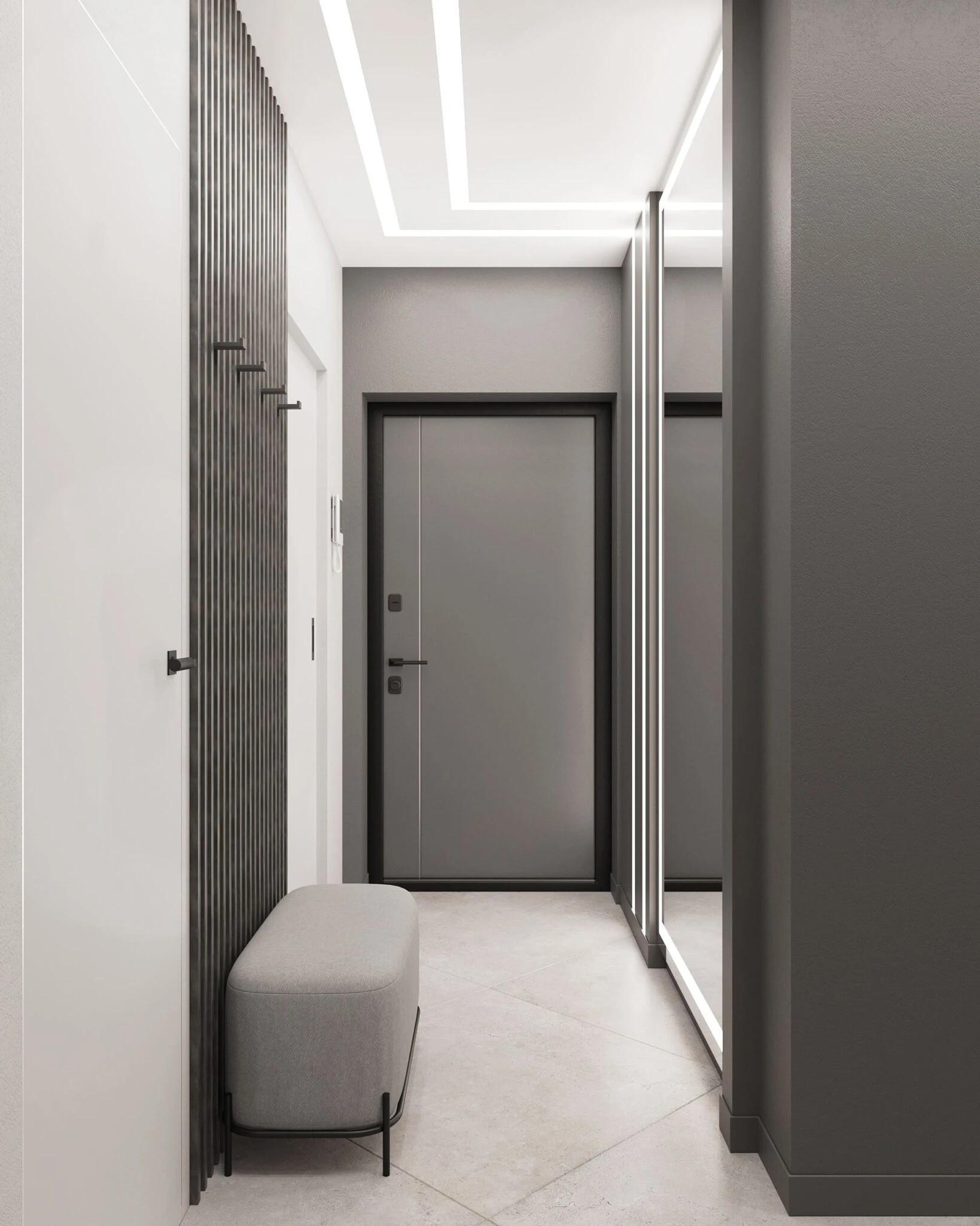 СОВРЕМЕННЫЙ ДИЗАЙН-ПРОЕКТ С ПРЕОБЛАДАНИЕМ СЕРОГО