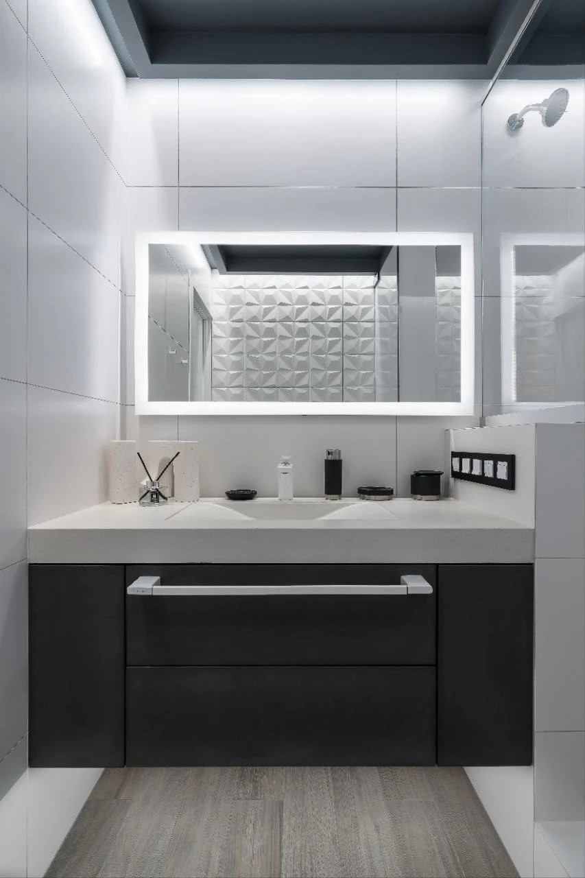 ДИЗАЙН-ПРОЕКТ ВАННОЙ В СВЕТЛЫХ ОТТЕНКАХ