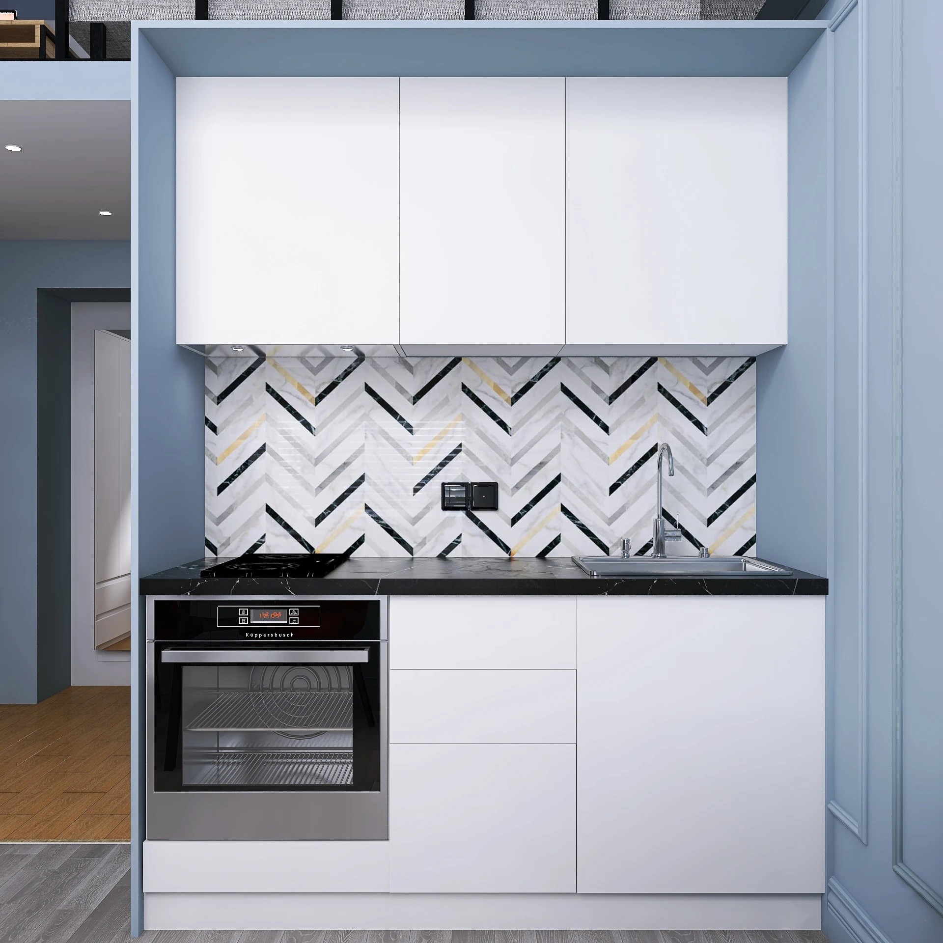 Визуализации основного пространства микро-квартиры