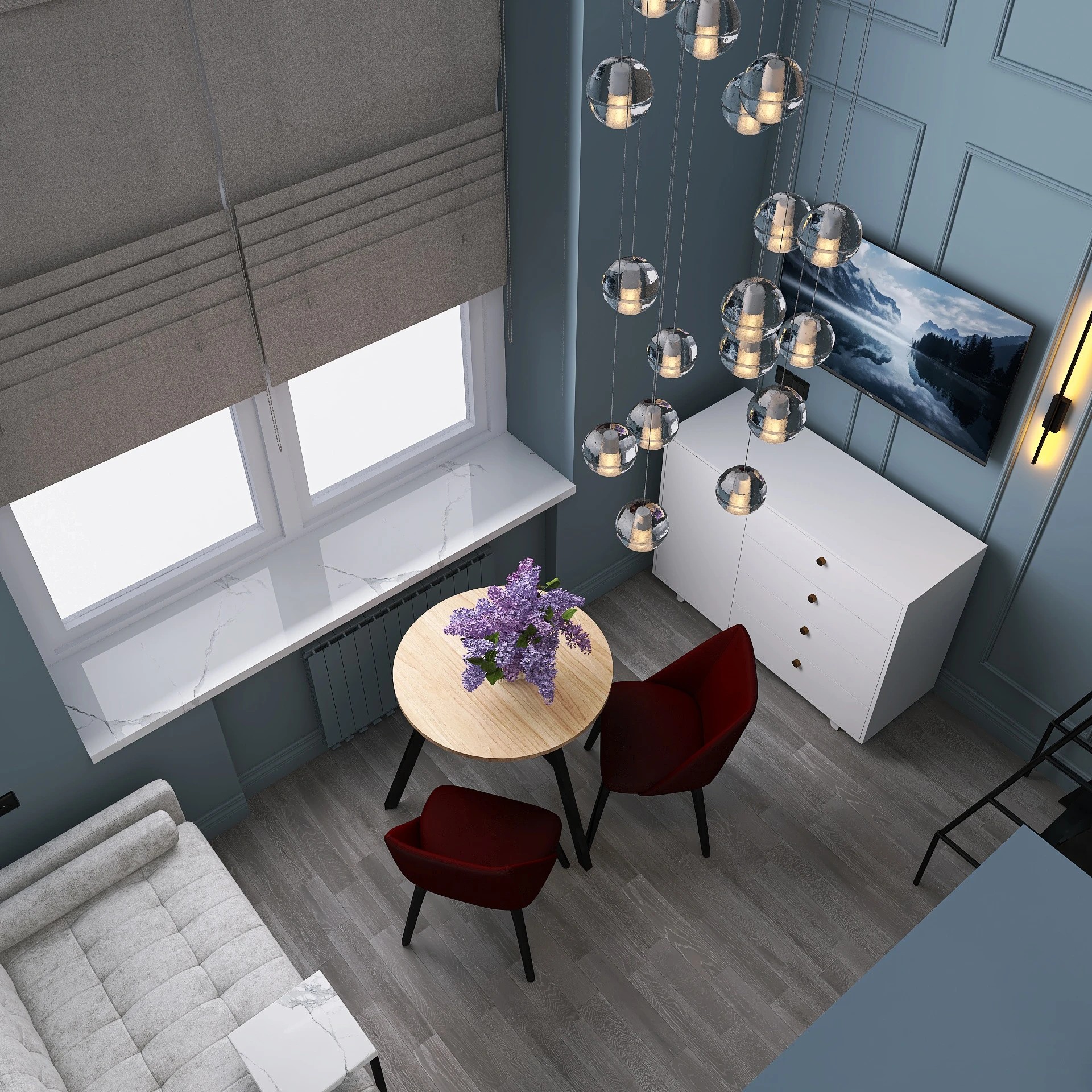 Визуализации основного пространства микро-квартиры