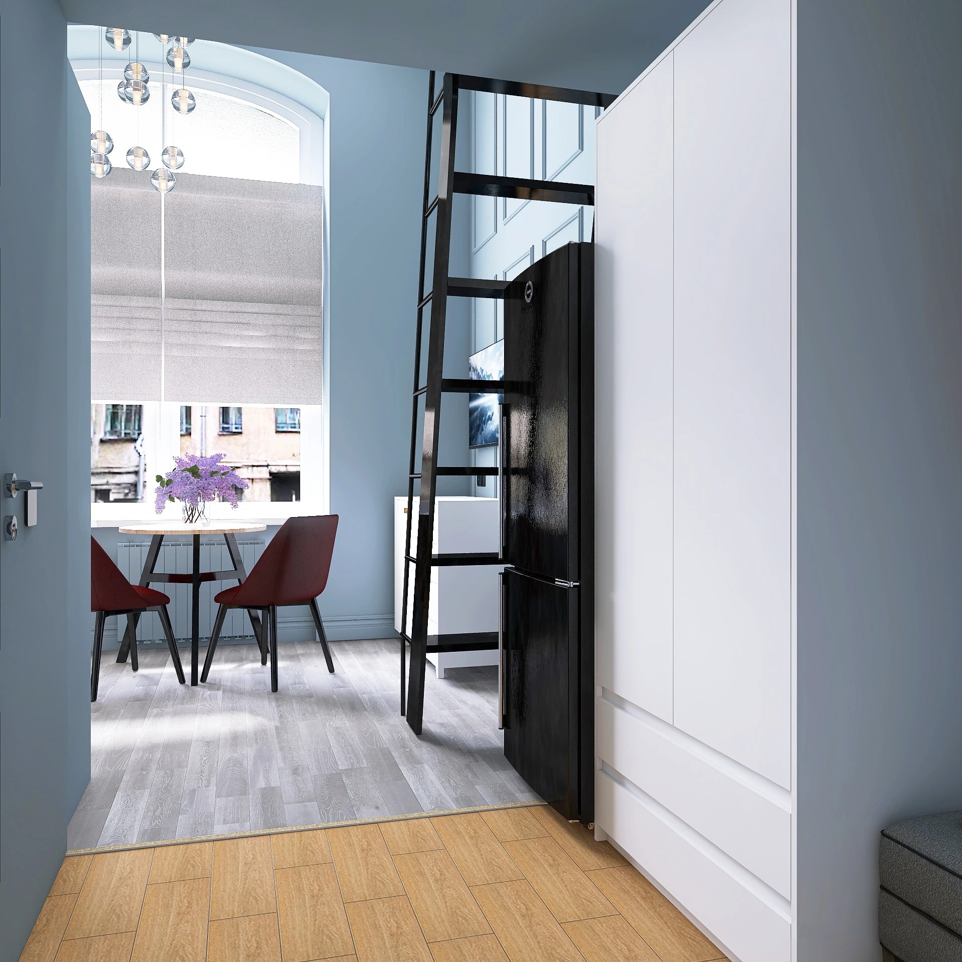 Визуализации основного пространства микро-квартиры