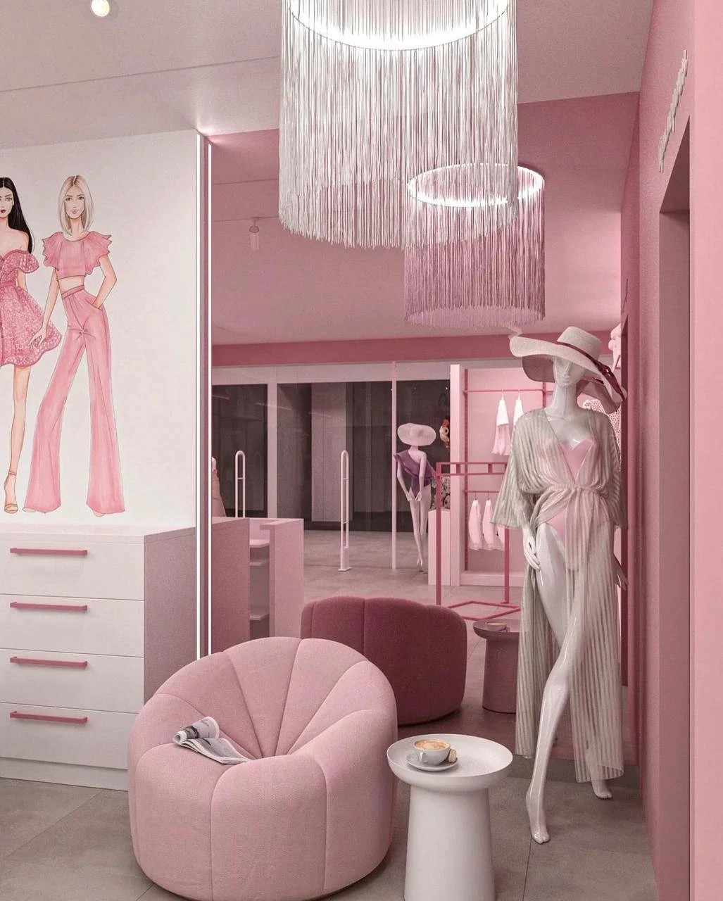Интерьер в розовом