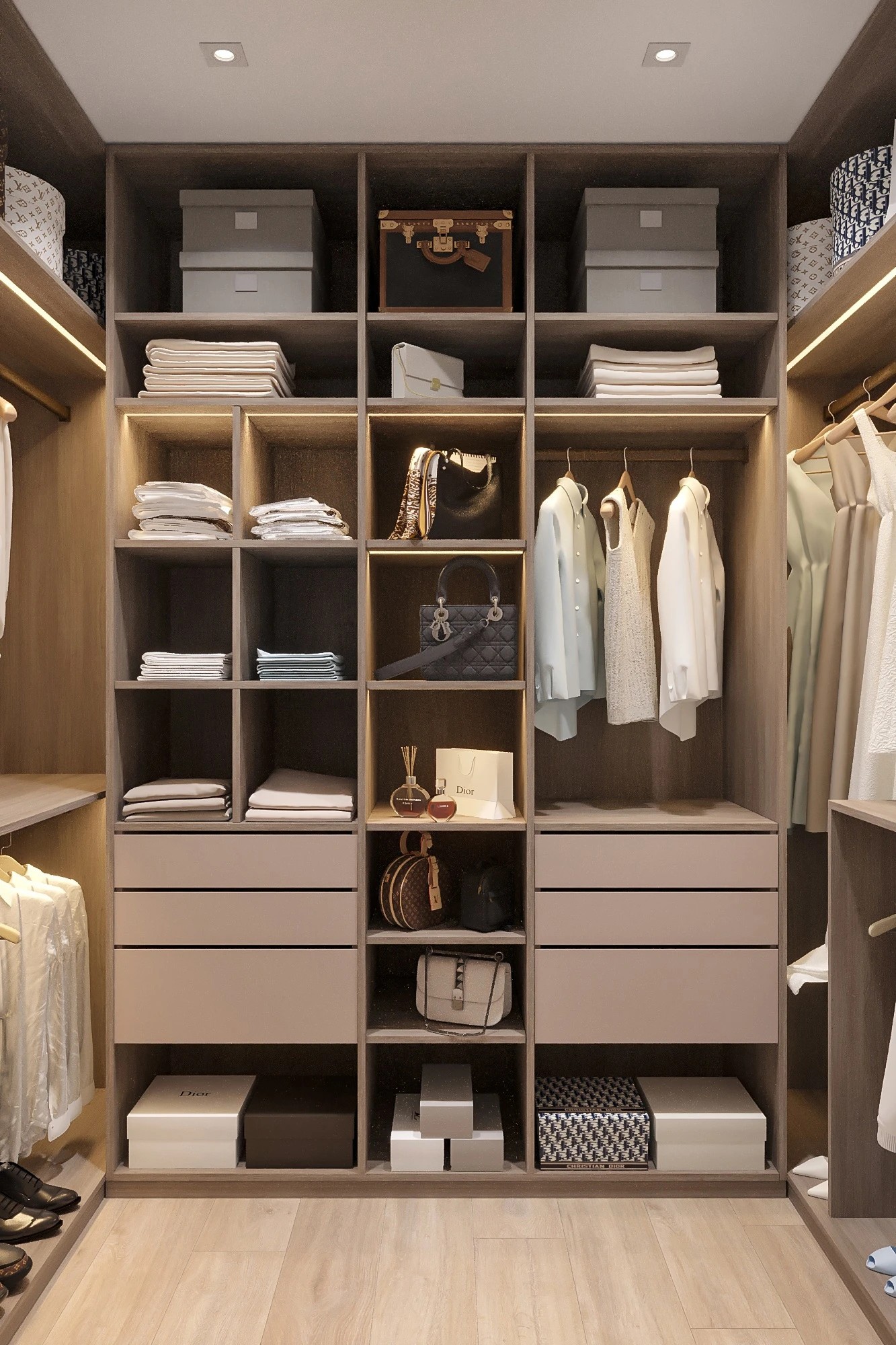 Мастер - спальня с гардеробной комнатой.