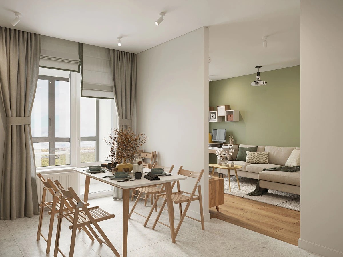 ЖК Уютный. Трехкомнатная. Скандинавский стиль