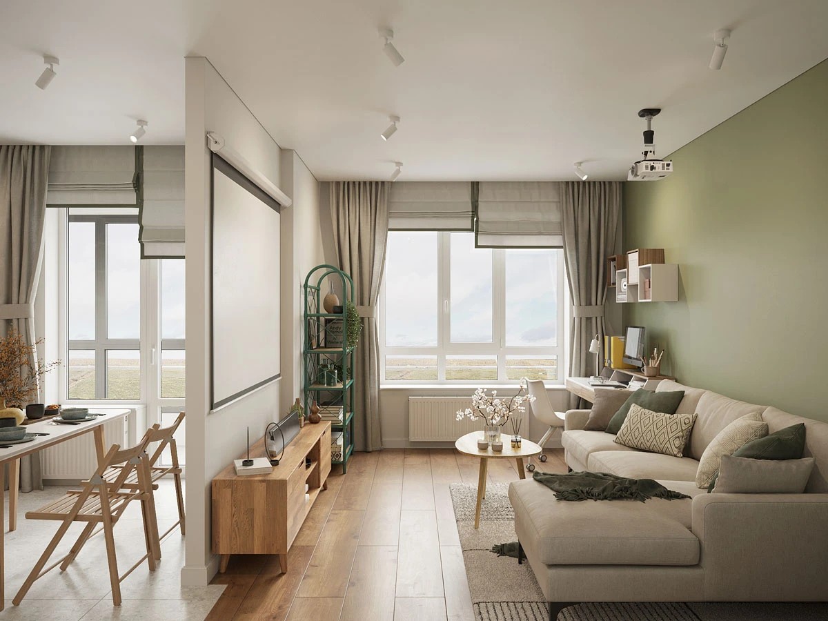 ЖК Уютный. Трехкомнатная. Скандинавский стиль