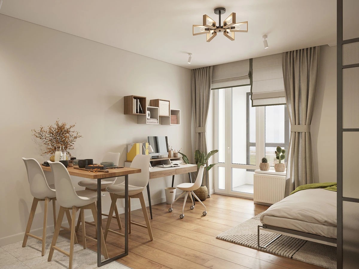 ЖК Уютный. Студия. Скандинавский стиль