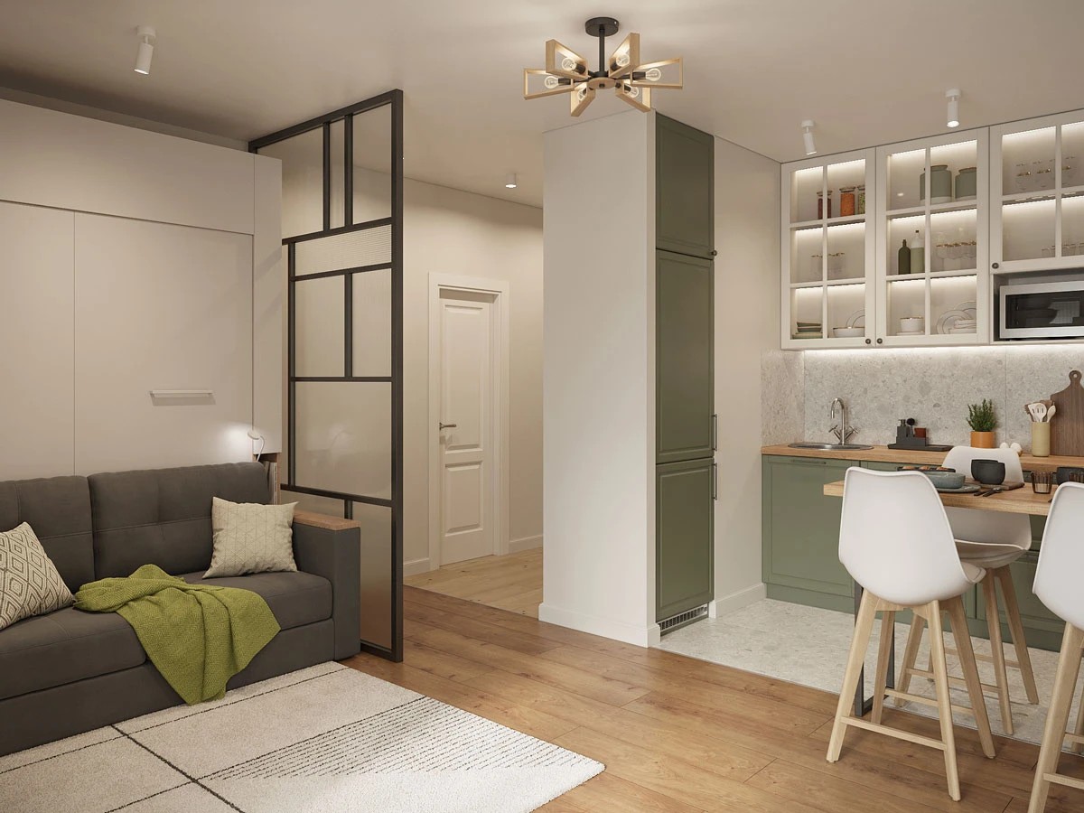 ЖК Уютный. Студия. Скандинавский стиль