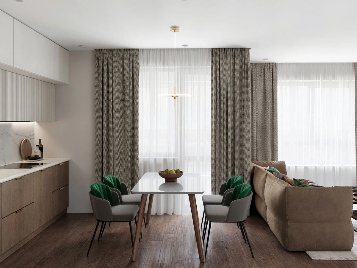 Дизайн интерьера 3-х комнатной квартиры видовой