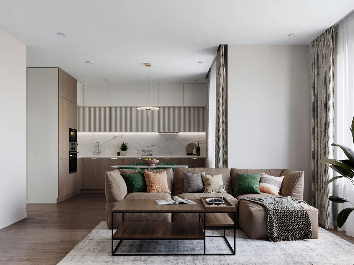 Дизайн интерьера 3-х комнатной квартиры видовой