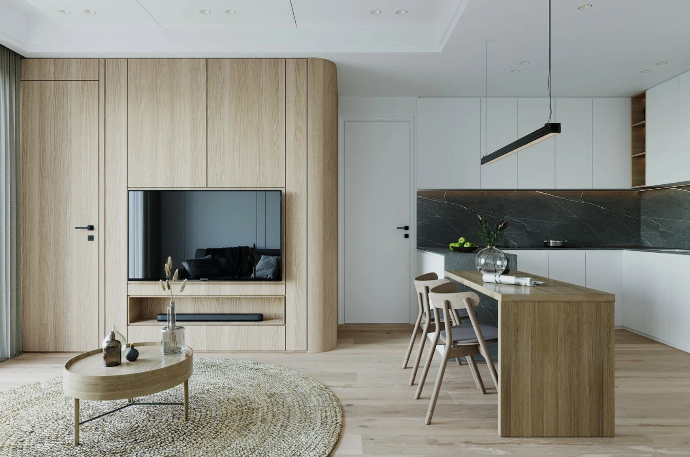 СВЕТЛАЯ КВАРТИРА С НАТУРАЛЬНЫМИ МАТЕРИАЛАМИ