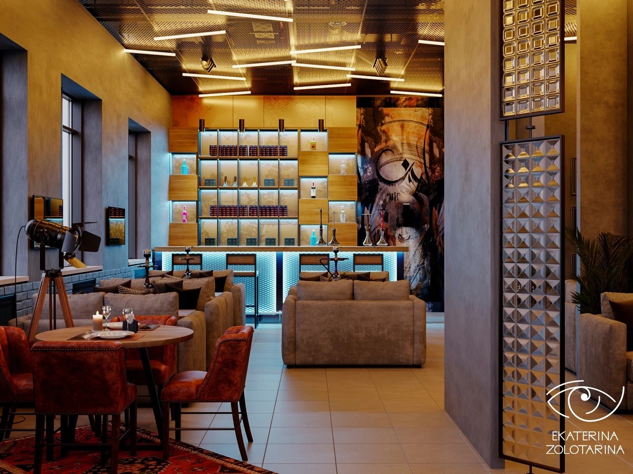 Дизайн-проект кальянной в Санкт-Петербурге