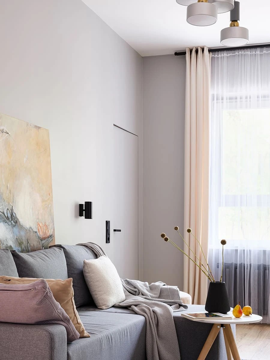 Уютный интерьер с доминирующим синим цветом