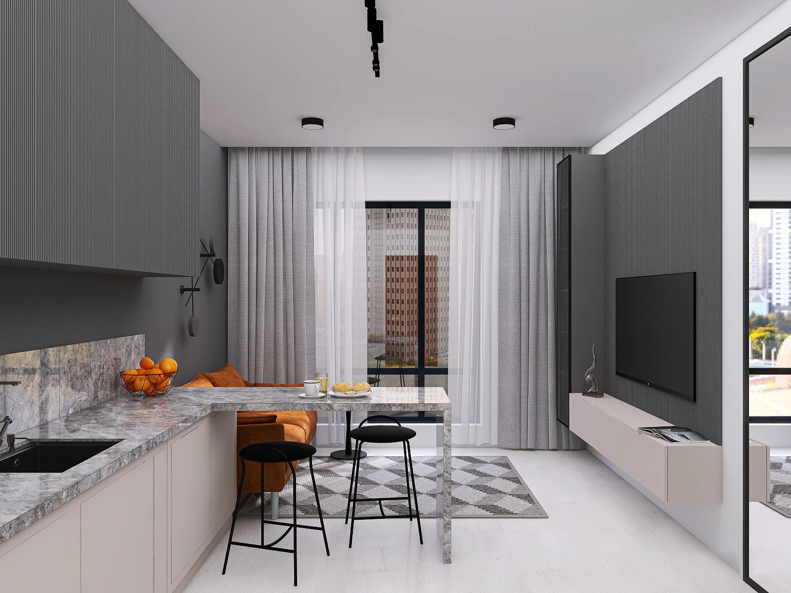 Визуализация квартиры-студии