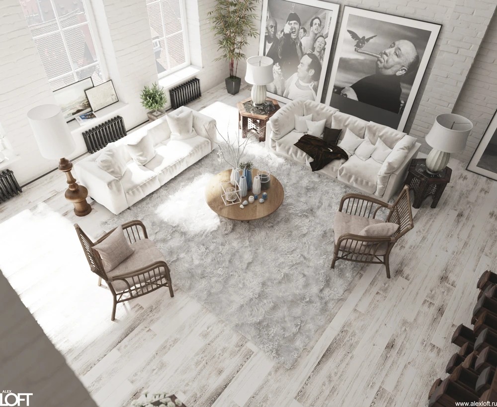 Лофт интерьер апартаментов в Казани